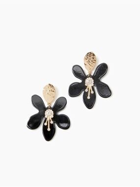 NEW Lilly Pulitzer In A Flutter Drop Earrings Noir Crystal Accent Glam